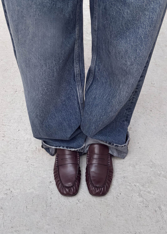 Aven Burgundy Vegan Leather Loafers