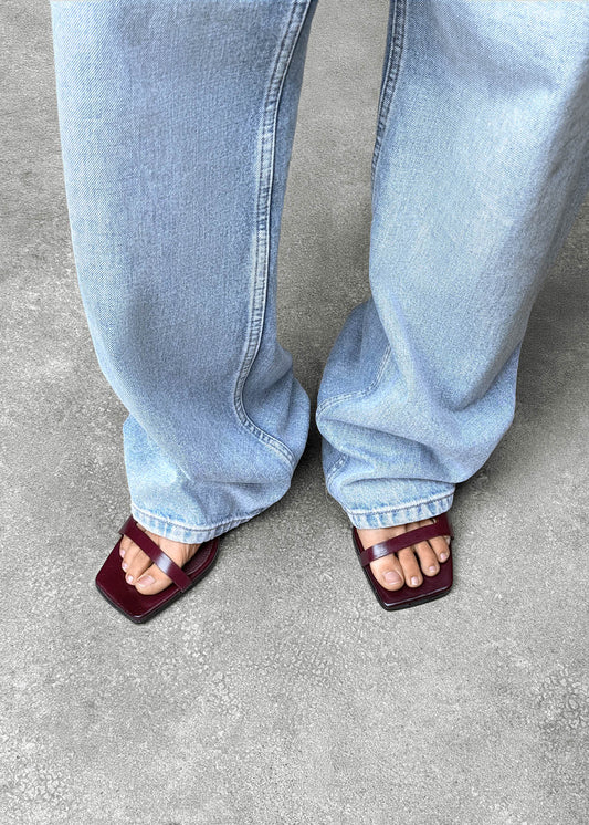 Orielle Rift Burgundy Leather Sandals