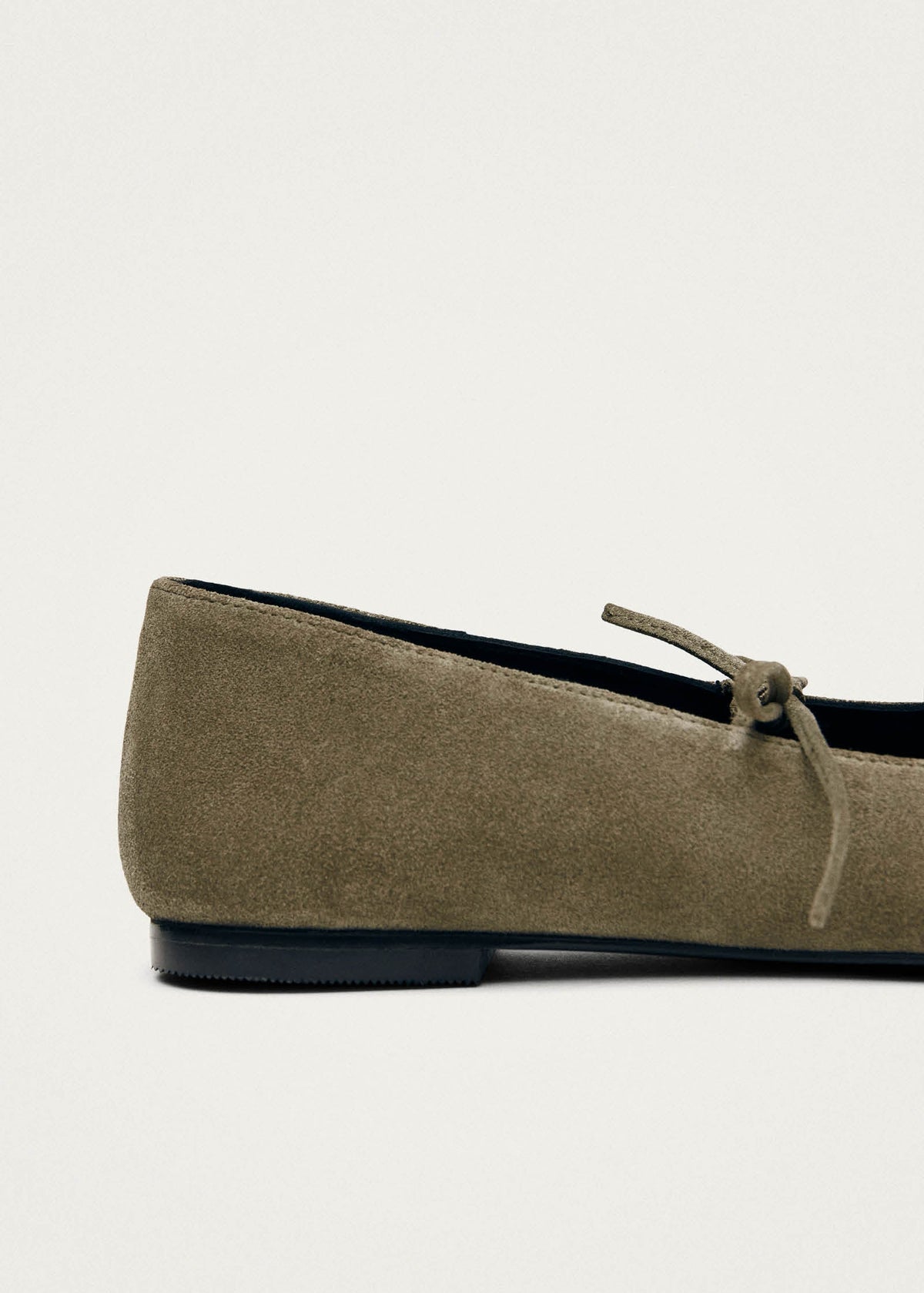 Sway Suede Khaki Leather Ballet Flats
