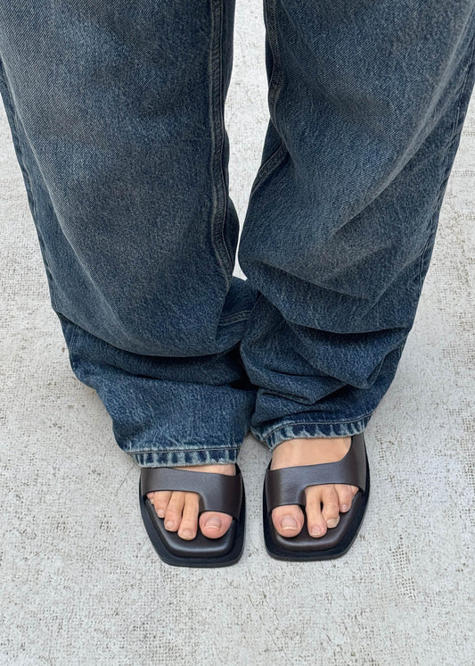 Tebas Brown Leather Sandals