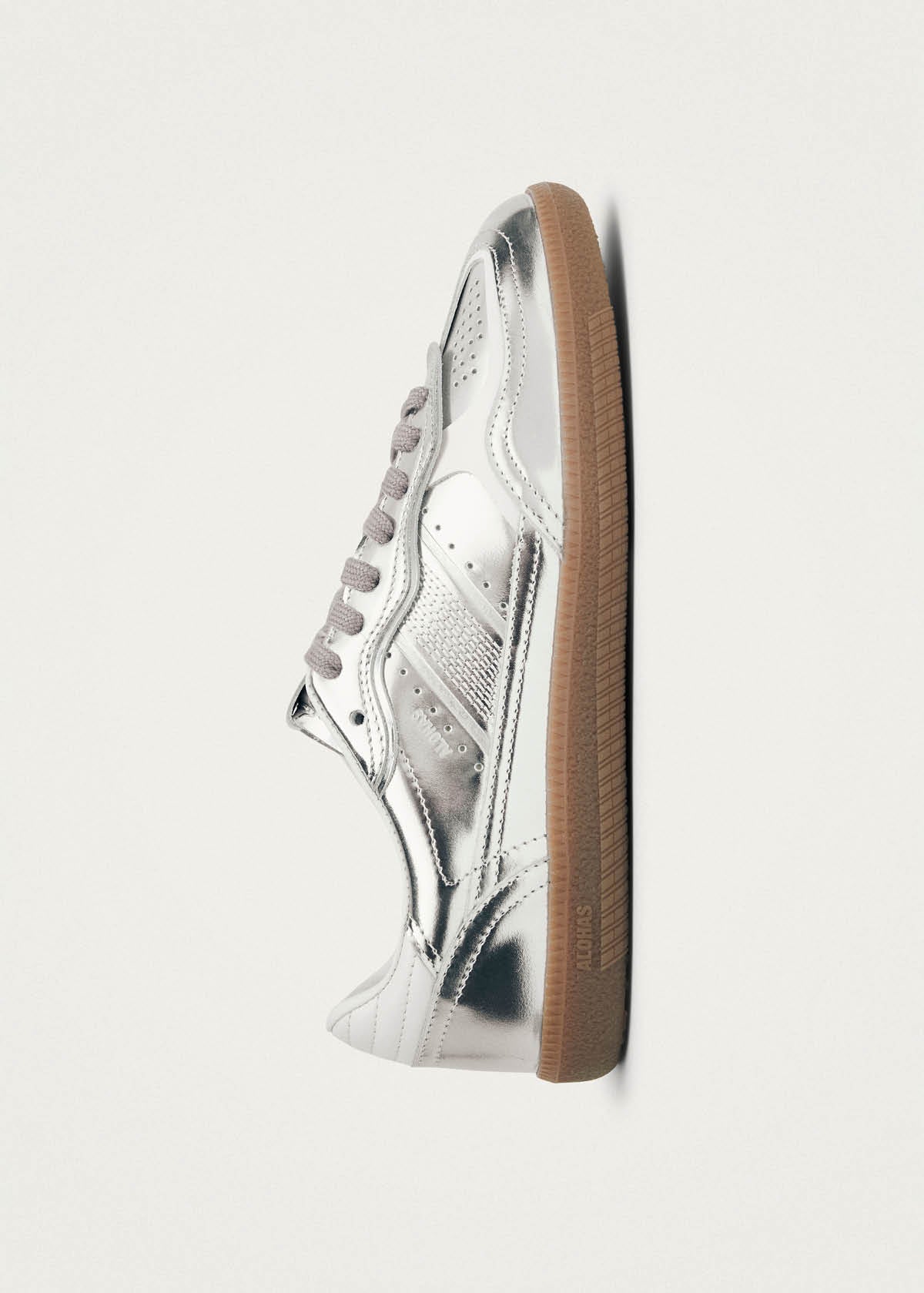 Tb.490 Rife Shimmer Silver Cream Leather Sneakers