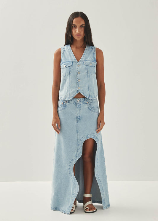 Carmina Light Blue Denim Skirt