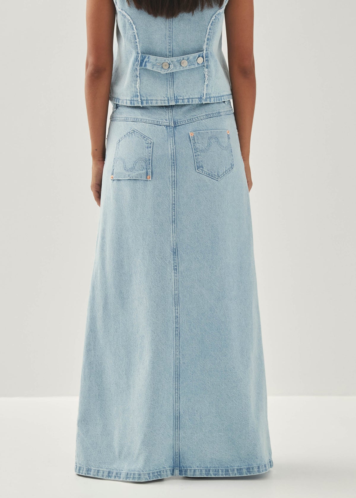 Carmina Light Blue Denim Skirt