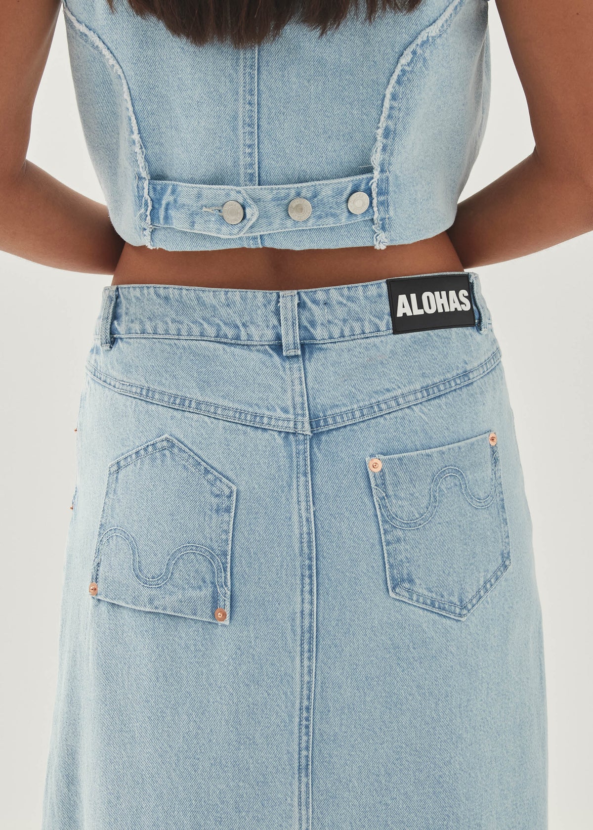 Carmina Light Blue Denim Skirt