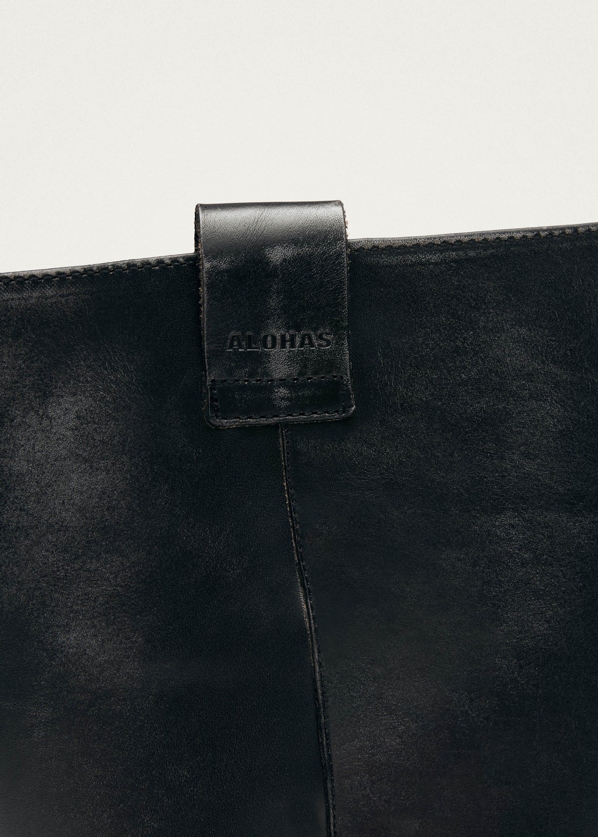 Sajan Vintage Effect Black Leather Boots