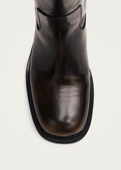 Sajan Vintage Effect Brown Leather Boots