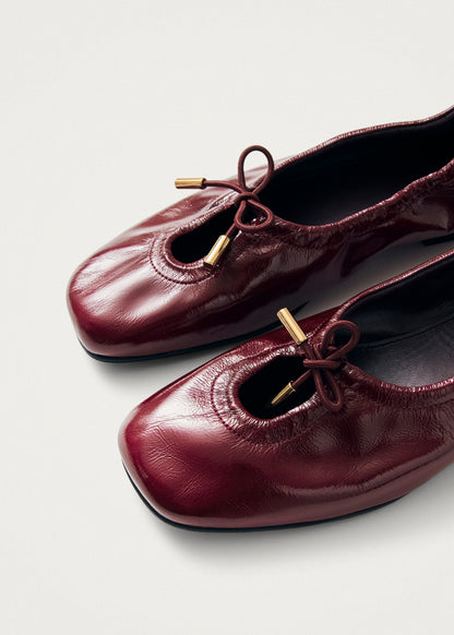 Rosalind Burgundy Patent Leather Ballet Flats