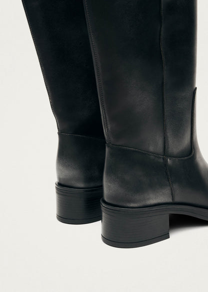 Sajan Vintage Effect Black Leather Boots