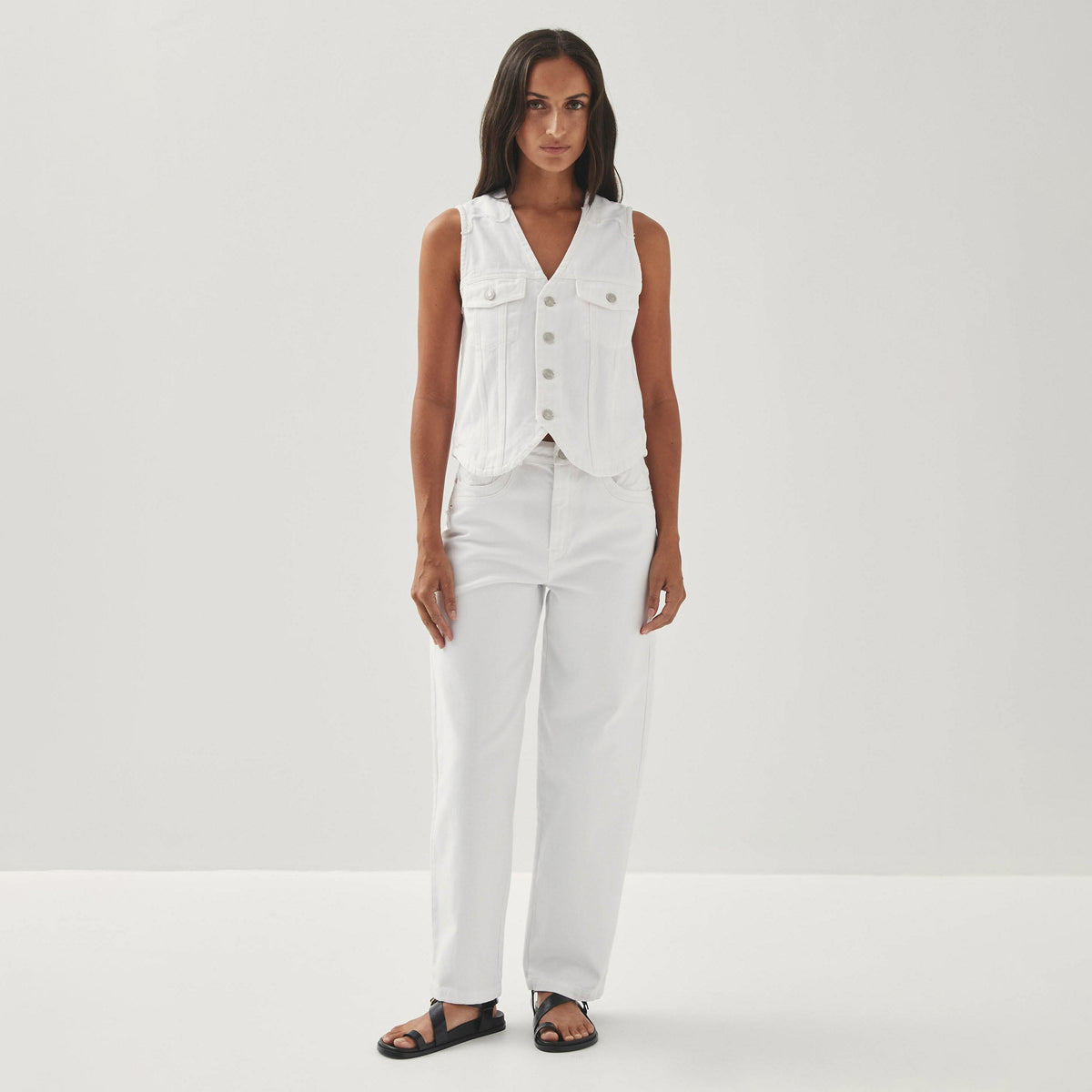 Lorenza White Denim Trousers