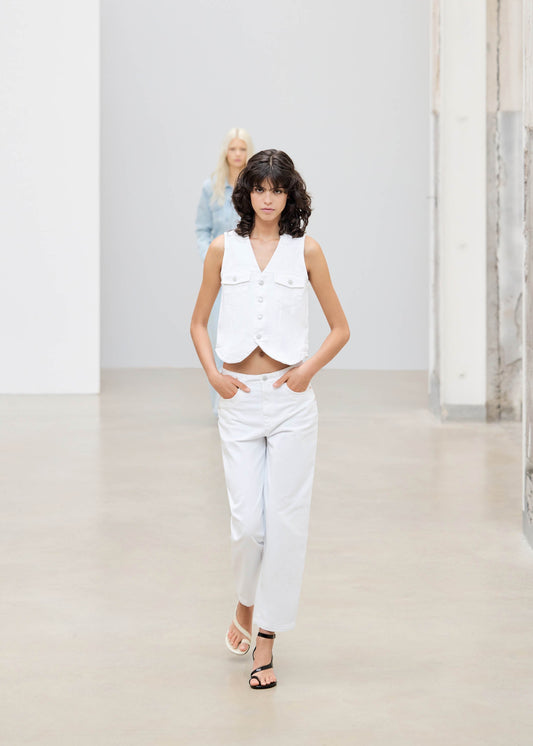 Lorenza White Denim Trousers