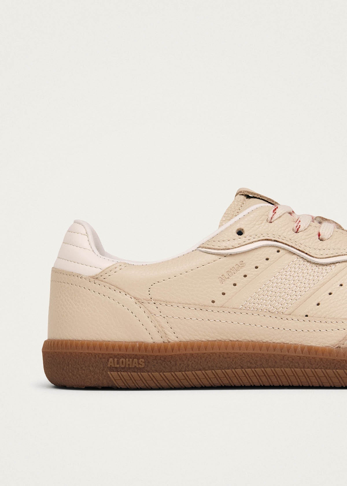 Tb.490 Rife Grain Cream Leather Sneakers