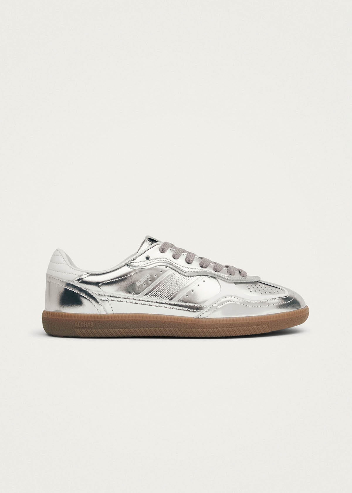Tb.490 Rife Shimmer Silver Cream Leather Sneakers