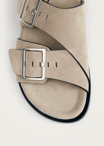 Alba Suede Beige Leather Sandals