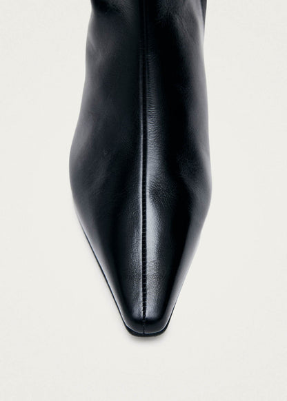 Ambar Rift Black Leather Ankle Boots