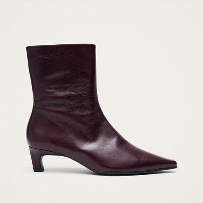 Ambar Rift Burgundy Leather Ankle Boots