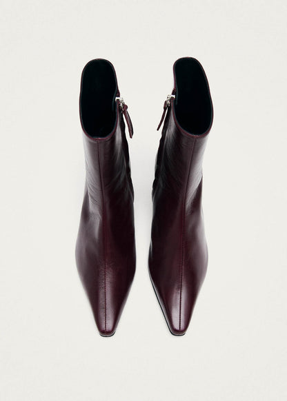 Ambar Rift Burgundy Leather Ankle Boots