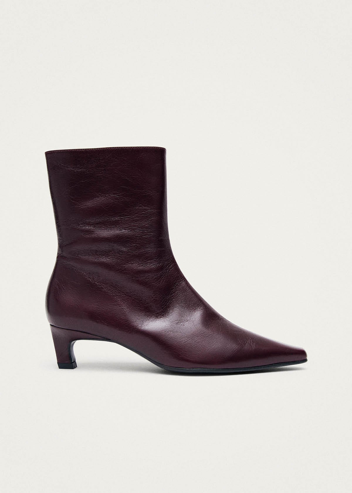 Ambar Rift Burgundy Leather Ankle Boots