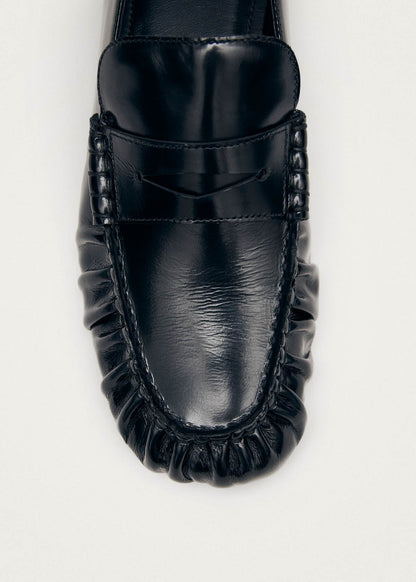 Aven Black Leather Loafers