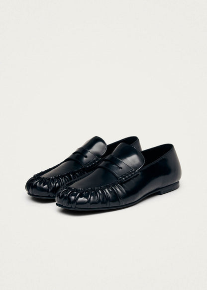 Aven Black Leather Loafers