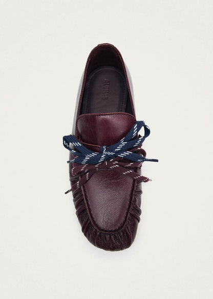 Aven Lace Rift Burgundy Leather Loafers