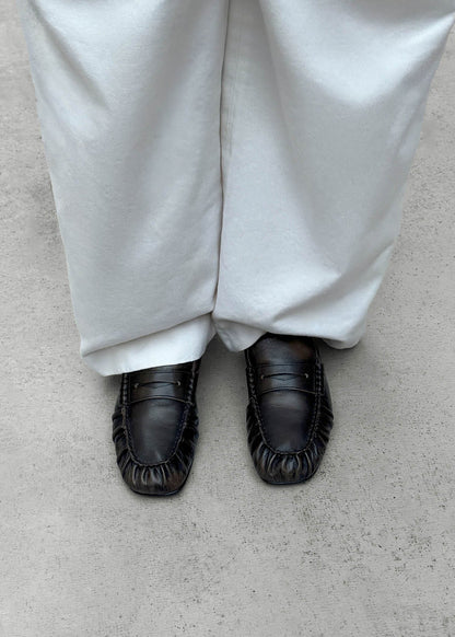 Aven Vintage Effect Brown Leather Loafers
