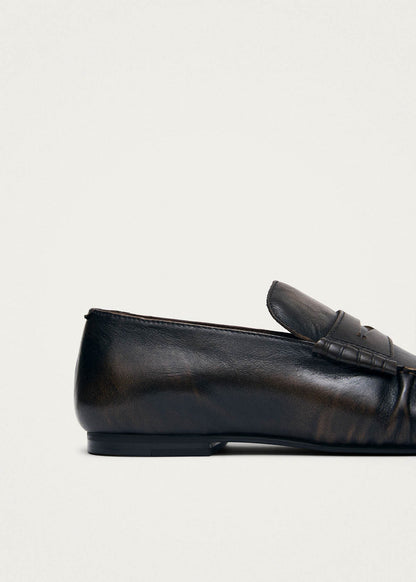 Aven Vintage Effect Brown Leather Loafers
