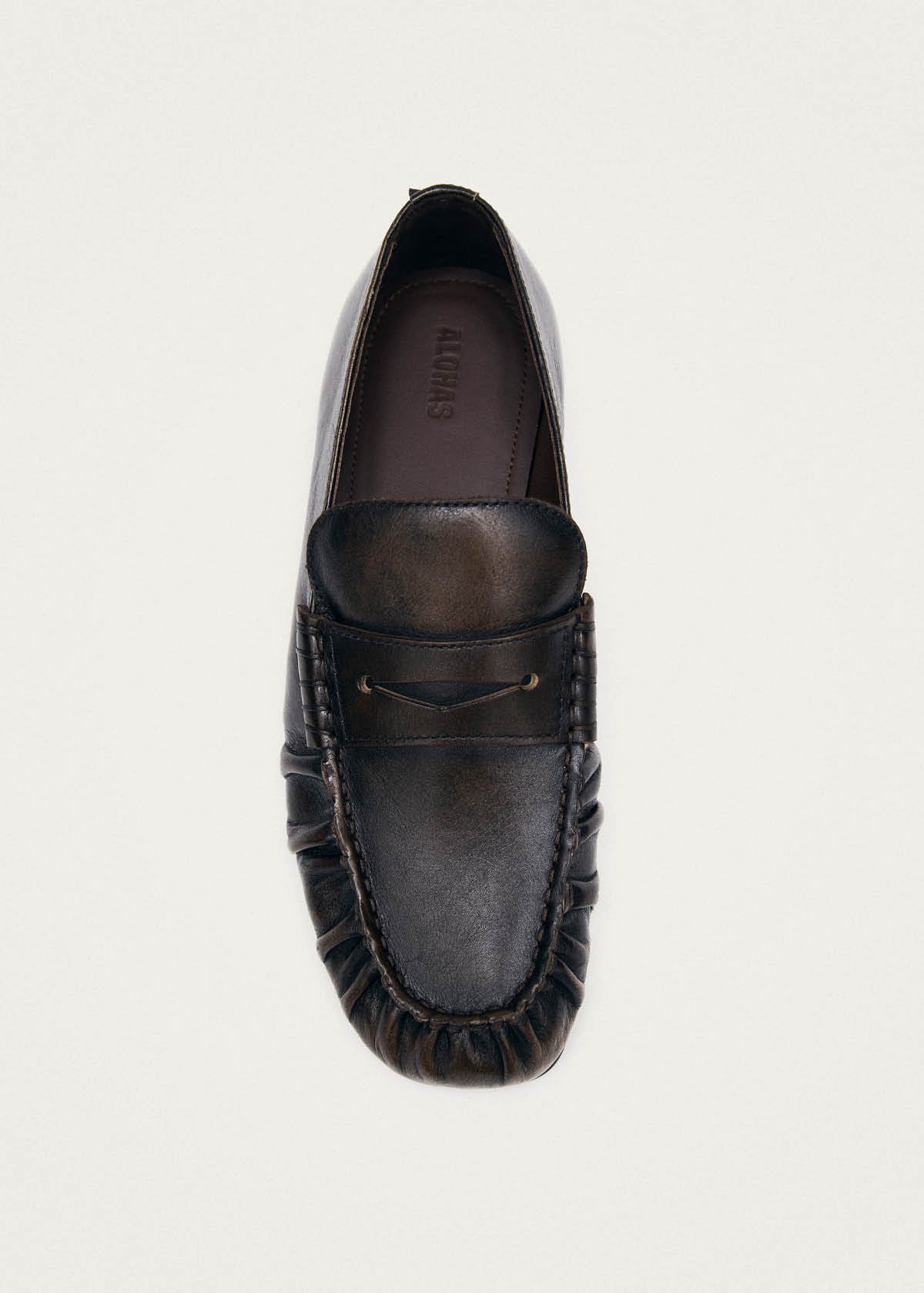 Aven Vintage Effect Brown Leather Loafers
