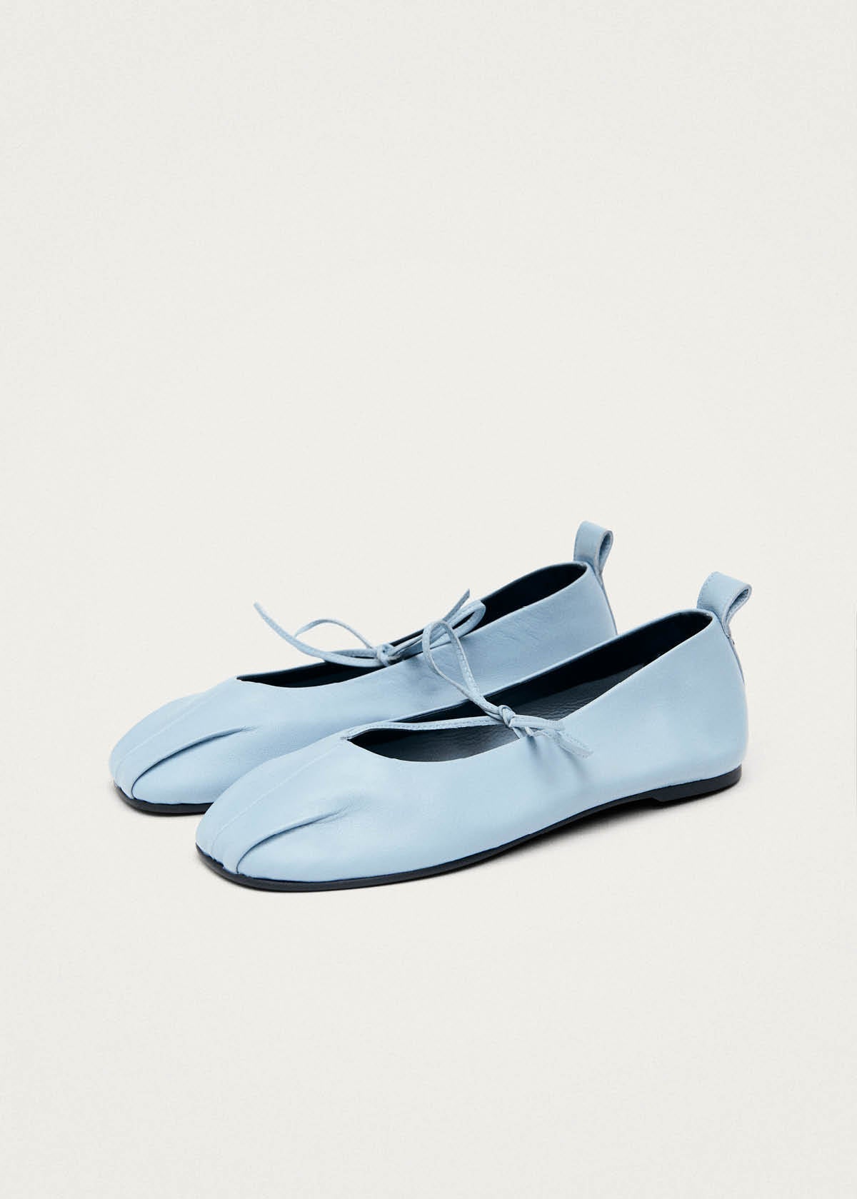 Elva Blue Leather Ballet Flats