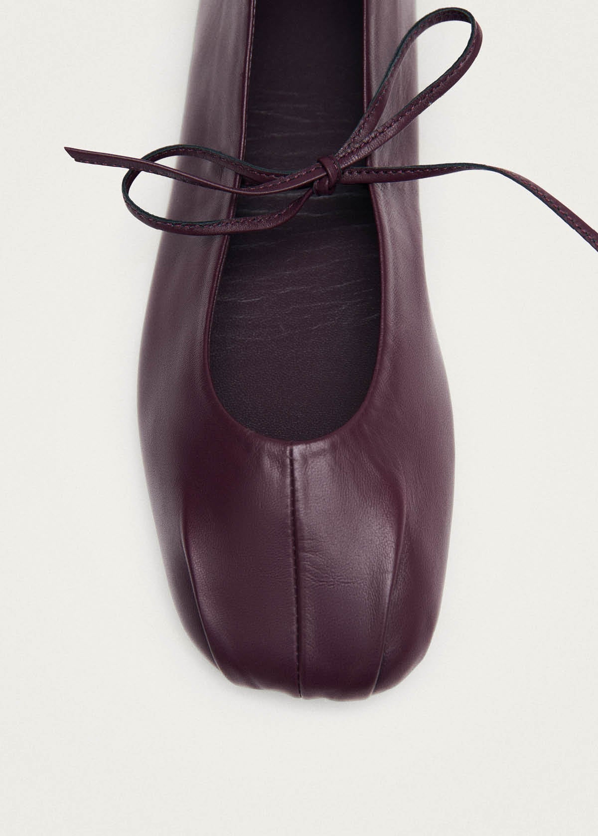 Elva Burgundy Leather Ballet Flats