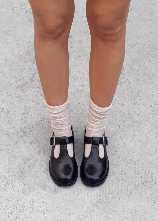 Fiadh Black Leather Loafers