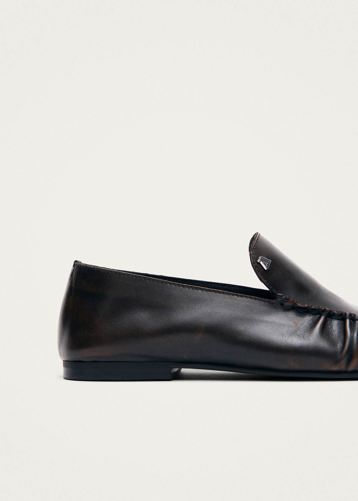 Gabe Vintage Effect Brown Leather Loafers