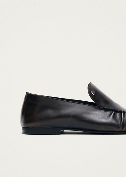 Gabe Vintage Effect Brown Leather Loafers