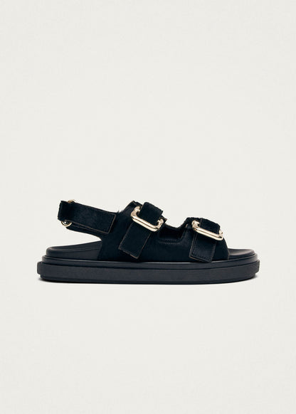 Harper Soft Black Leather Sandals