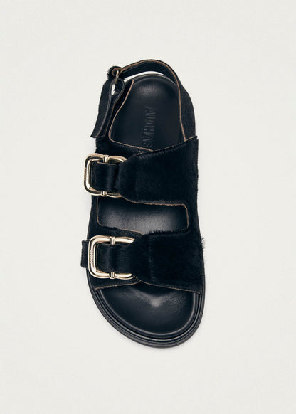 Harper Soft Black Leather Sandals