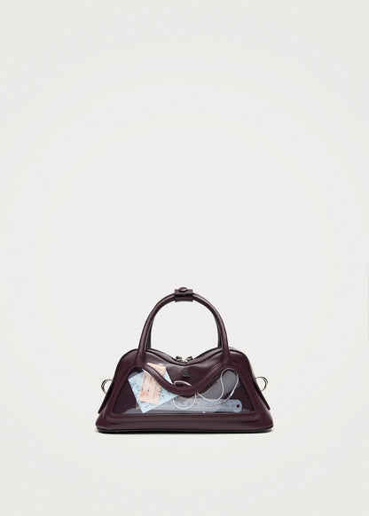 Hilma Mini Vinyl Burgundy Leather Bag