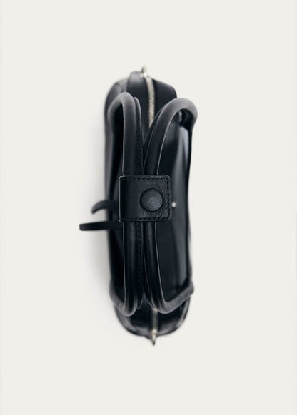 Hilma Vinyl Black Leather Bag