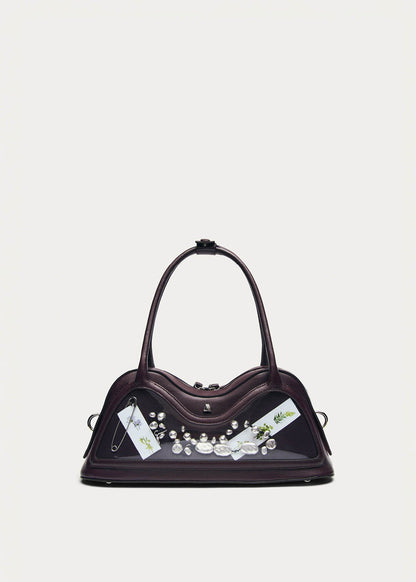 Hilma Vinyl Burgundy Leather Bag