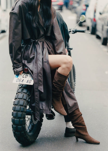 Kalila Suede Brown Leather Boots