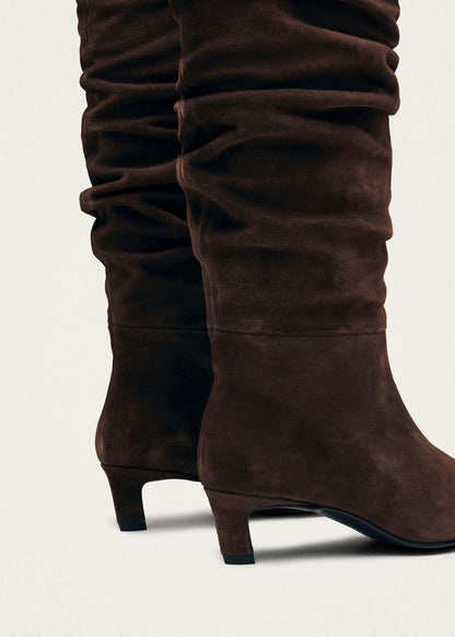 Kalila Suede Brown Leather Boots