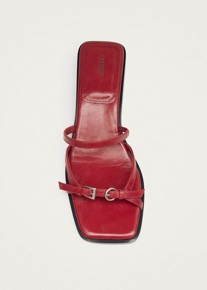 Liko Rift Red Leather Sandals