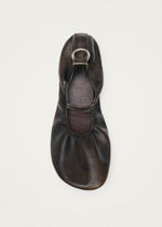 Naira Barefoot Vintage Effect Brown Leather Ballet Flats