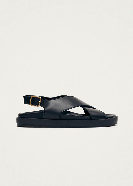 Nico Black Leather Sandals