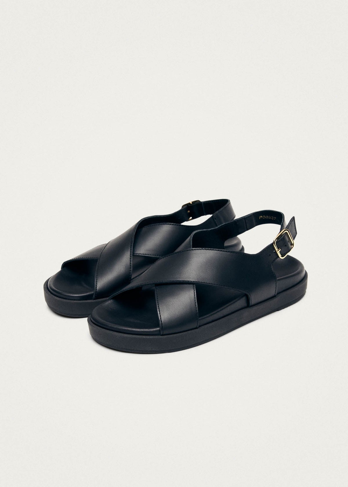 Nico Black Leather Sandals