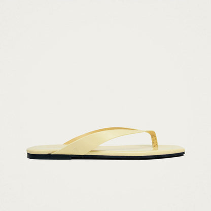 Ola Pale Yellow Leather Sandals