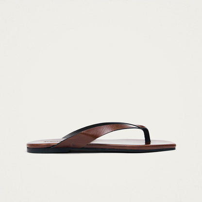 Ola Rift Brown Leather Sandals