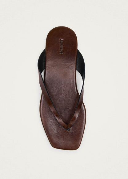 Ola Rift Brown Leather Sandals