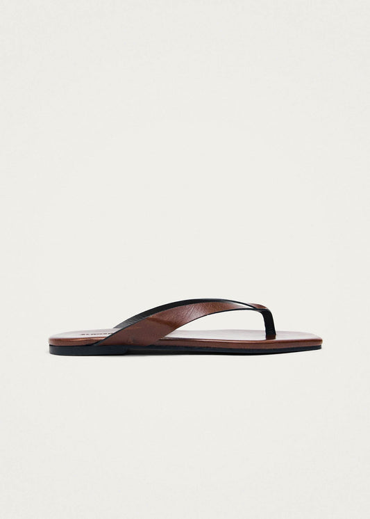 Ola Rift Brown Leather Sandals