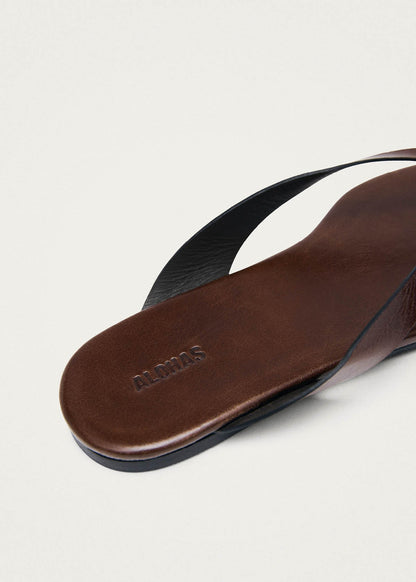 Ola Rift Brown Leather Sandals
