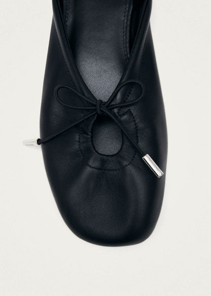 Oli Black Leather Ballet Flats