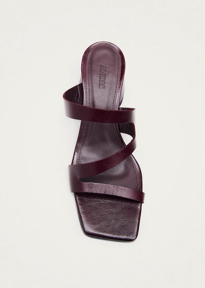 Orielle Rift Burgundy Leather Sandals